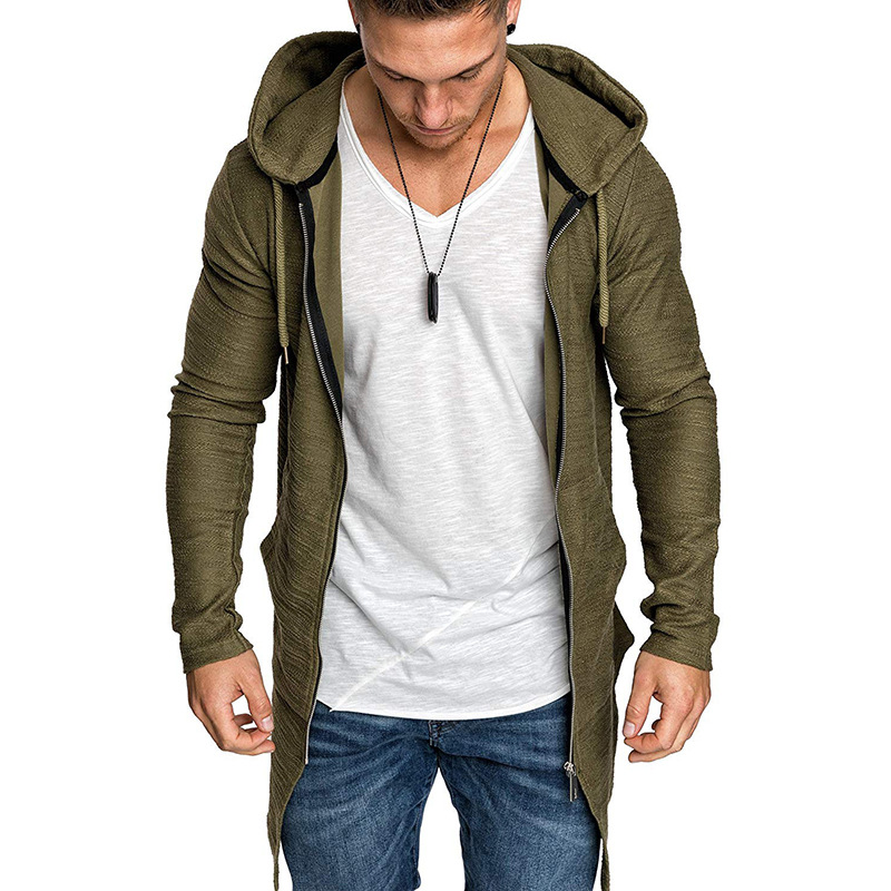 supply cross-border factory sweater men's cardigan zipper youth simple coat hooded