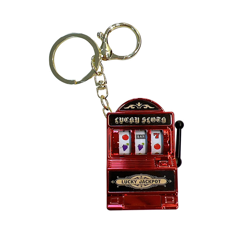 Fun play bright color fruit shake key chain lottery machine game machine key chain claw machine pendant small gift wholesale