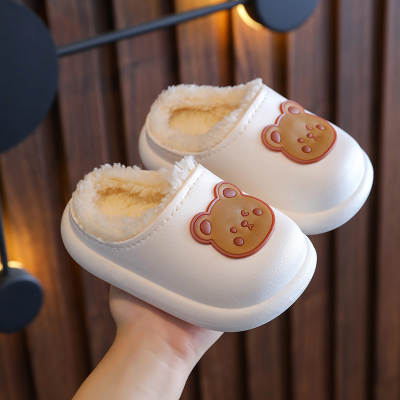 Children's girls' cotton slippers autumn and winter waterproof non-slip medium and big children's little princess cartoon boy baby plush cotton shoes