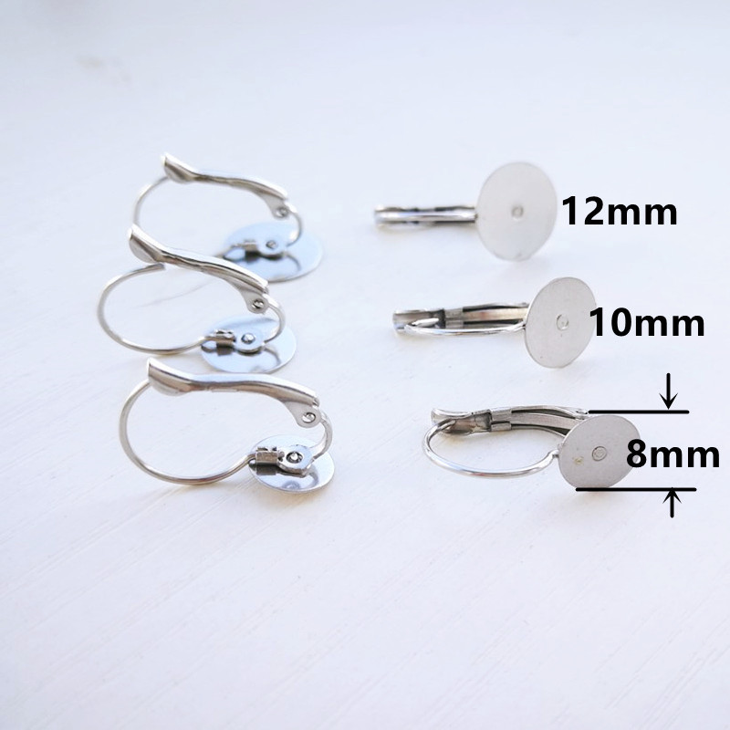 316 stainless steel flat plate welding French clip patch earring earring accessories earring clip flat plate needle