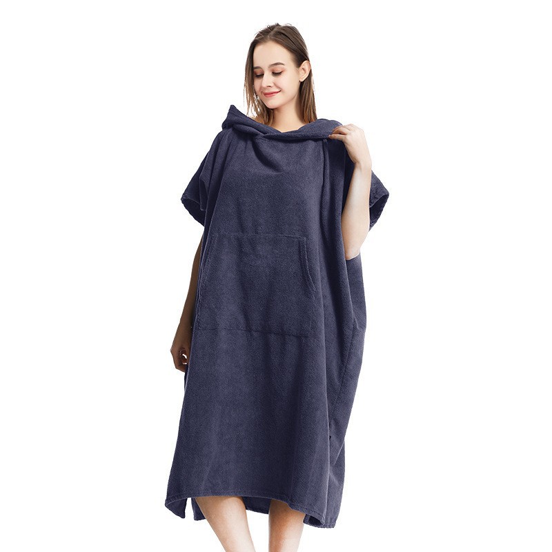 Microfiber Hooded Poncho Absorbent Quick-drying Bathrobe Swimming Wearing Bath Towel Adult Changing Bathrobe Beach Towel
