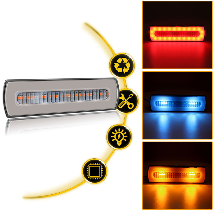 New Truck side light 40LED truck modified two-color light guide water turn light motorcycle brake taillight