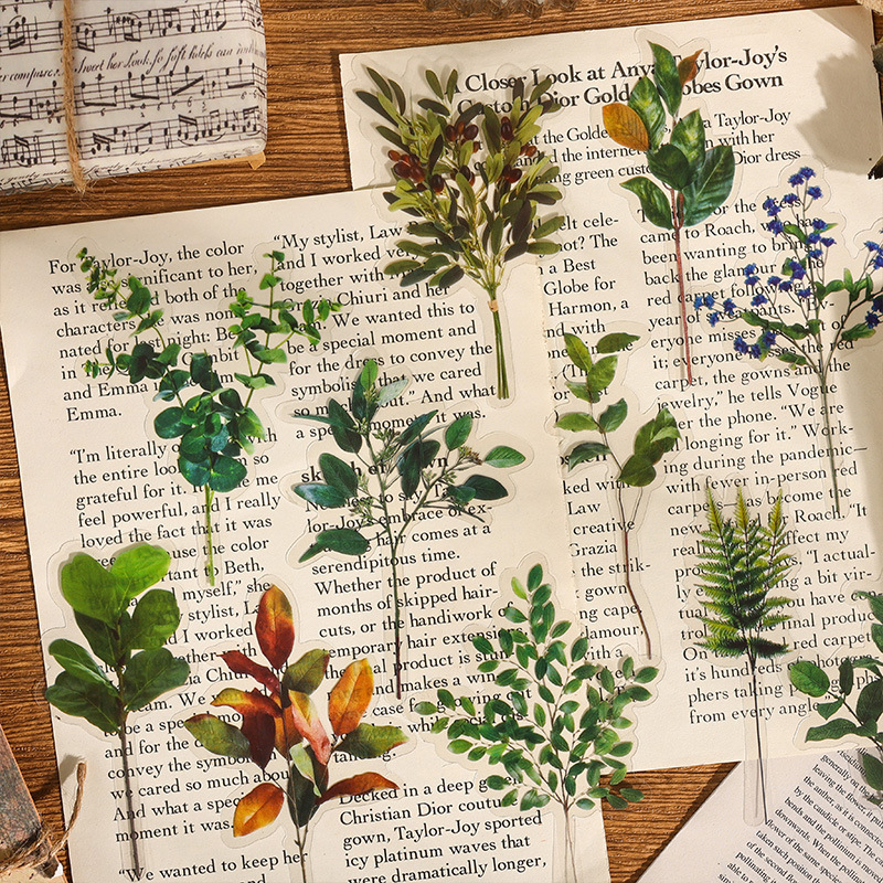Natural History Museum Series Handbook Sticker Pack Retro Plant Flower Sticker pet Waterproof Flower Butterfly Sticker