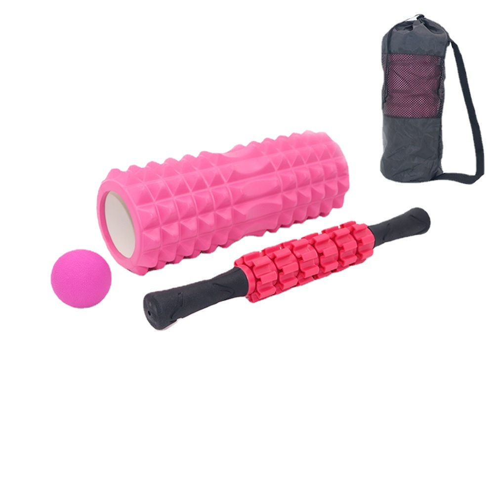 Foam shaft muscle relaxer roller Rod yoga column fitness plastic leg roller wheel Mace Langya massage set