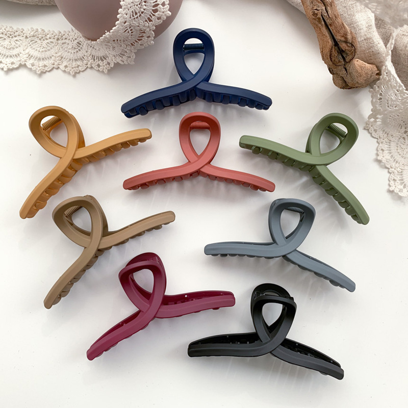 Candy color big hairpin hair grip Morandi color vintage frosted hair clip back head shark clip bath plate hair accessories for women