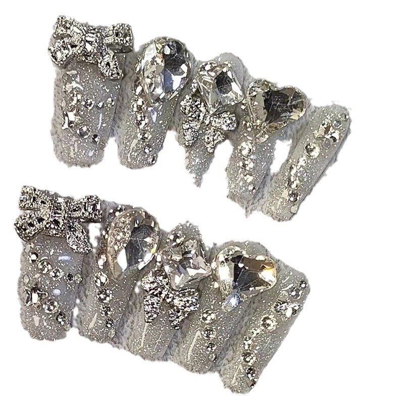 Xi Shiji Nail Art Hand-worn Armor Heavy Industry Full Diamond Flash Removable Fake Nail Sheet 001