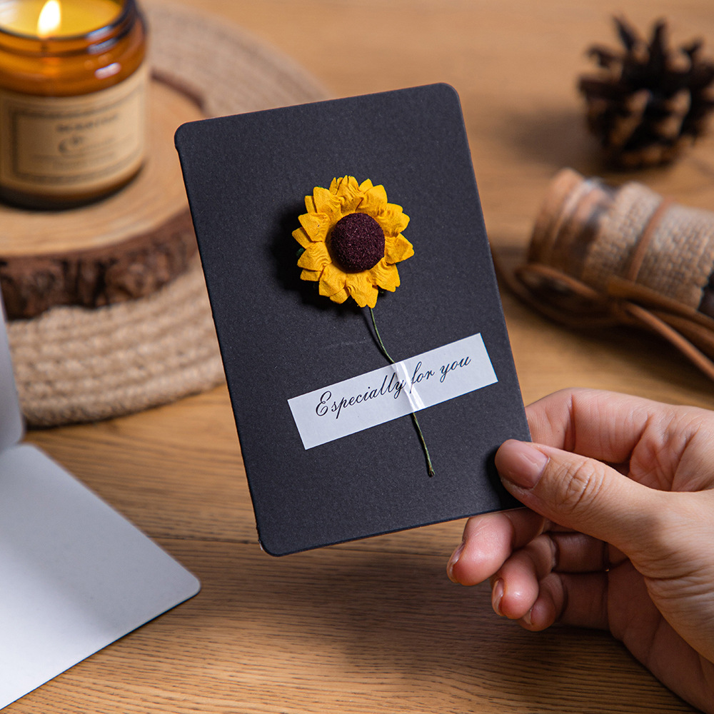Creative dried flower greeting card birthday gift card Thanksgiving mother blessing Valentine's Day Mother's Day small card wholesale