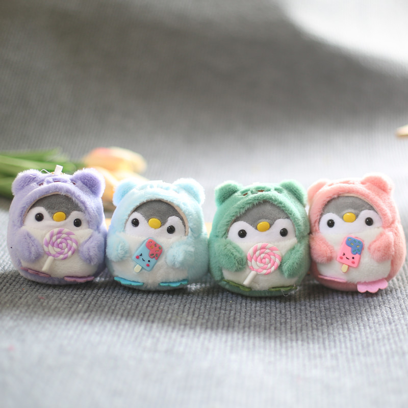 ネット赤かわいい萌えアメペンギンストラップぬいぐるみ漫画バッグ掛けキーホルダーぬいぐるみ|undefined