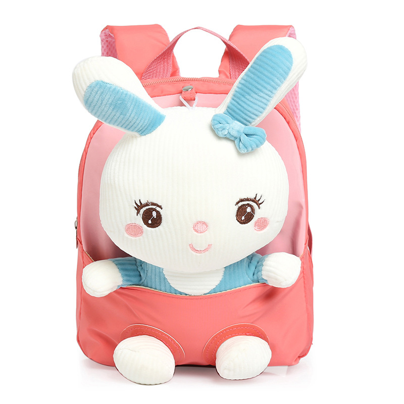 2023 new cartoon plush children's backpack kindergarten baby light schoolbag boys and girls baby schoolbag wholesale