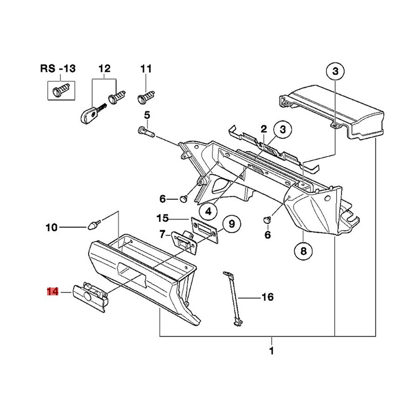 グローブボックスロックバックル Bmw 古い 357 シリーズ E30 E34 Z3 M3 M5 に適しています51161946513|undefined