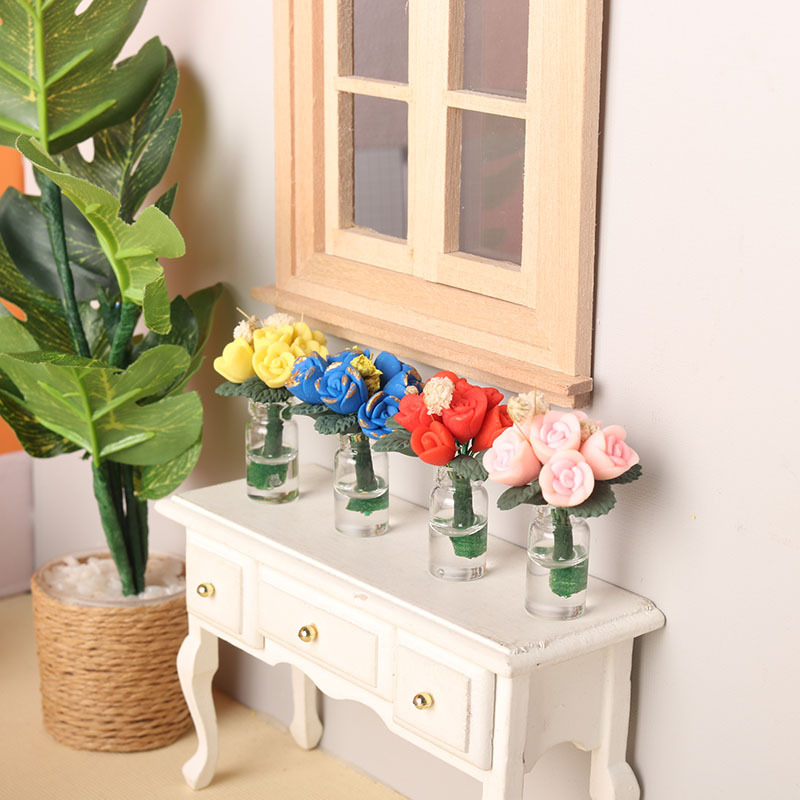 miniature food play rose potted flower arrangement 12 points model ob11 doll house dollhouse accessories diy scene