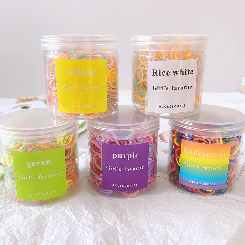 Children do not hurt hair rope rainbow color disposable rubber band Korean simple hair band hair rope baby hair band
