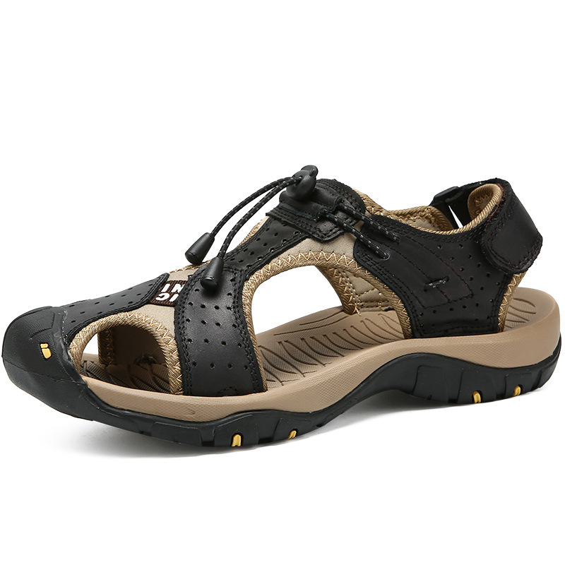 Cross-border 2023 supply Summer new breathable Baotou beach shoes fashion men's sandals men's shoes large size wholesale