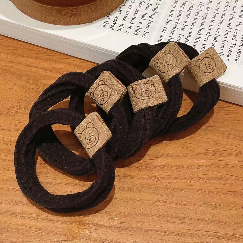 Bear Head Rope High Elastic Rubber Tendon Women's Hair Rope Thickened Thick Hair Ring High Pony Tail Ball Headwear Rubber