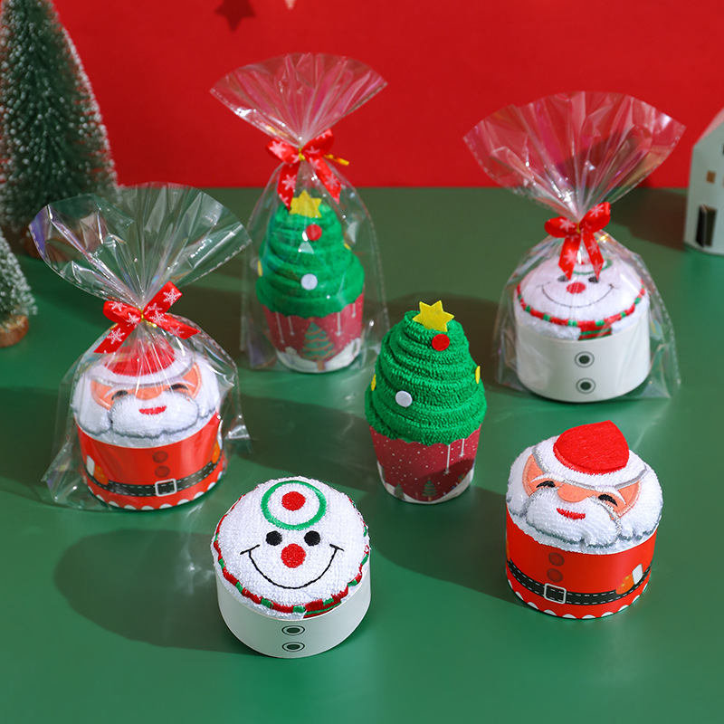 Christmas Tree Old Man Snowman Elk Doll Cake Towel Company Christmas Eve New Year Event Gift Factory Store