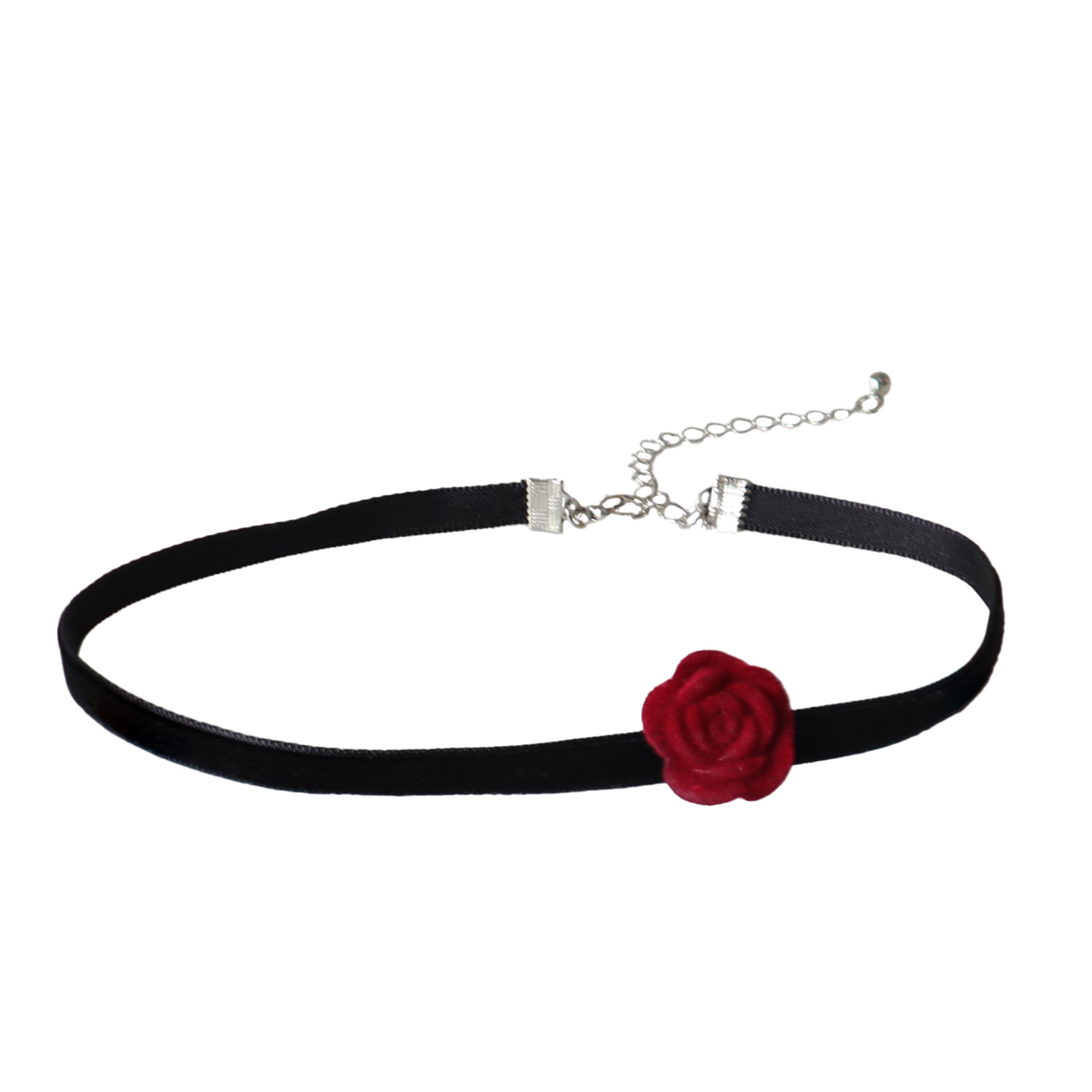 Atmosphere ~ wine red rose choker necklace niche design sense advanced necklace 2023 new popular accessories