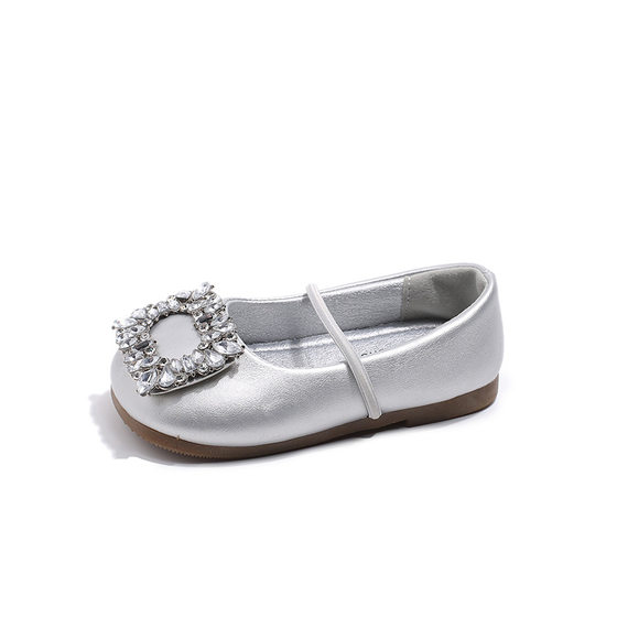 French Style Elegant Square Toe Ballet Shoes Women's Spring and Summer 2024 New Rhinestone Pedal with Skirt Soft Sole Shoes