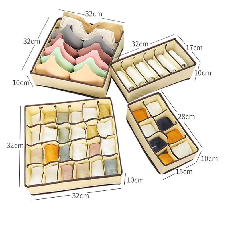 Underwear underwear storage box T-shirt clothes pants storage artifact dormitory compartment cotton and linen socks bra storage bag