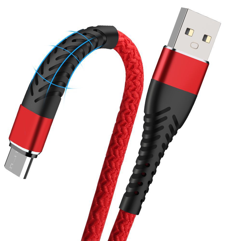 The new fishtail knitting charging cable is suitable for Apple Android TypeC mobile phone data cable 2.4A fast charging line