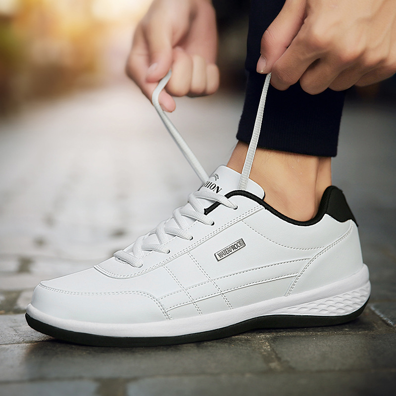 Cross-border New Men's Shoes Large Size Leather Ultra Light Sneakers Casual Student Sneakers Running Shoes 48-yard Independent Station
