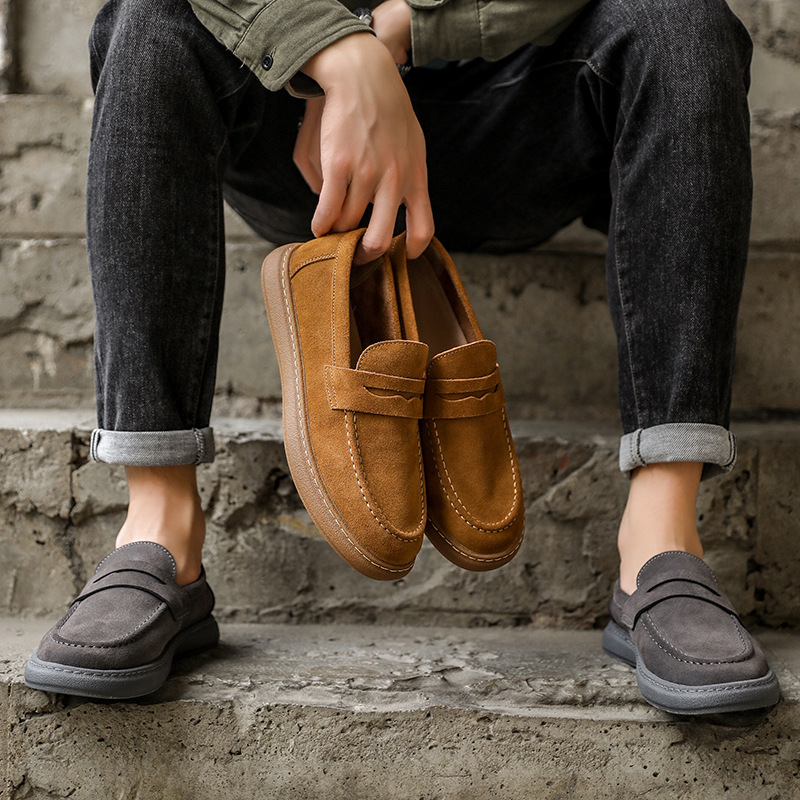 Summer New Genuine Leather Fool Men's Shoes Classic Vintage Men's Low-cut Single-layer Shoes All-match Breathable Comfortable Casual Shoes