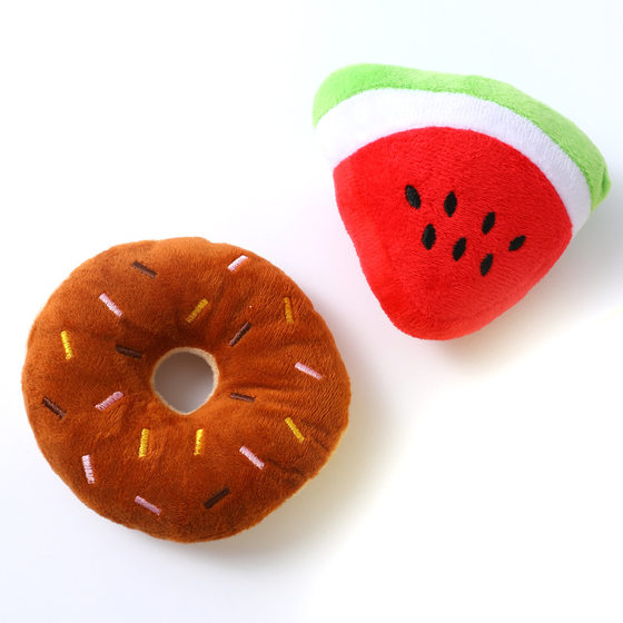 Spot plush vocal pet toy fruit chicken leg bone plush toy dog toy wholesale