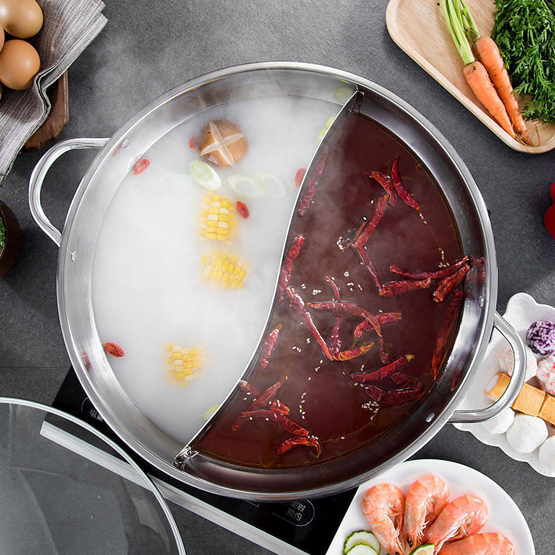Yuanyang Pot Special Thickened 304 Stainless Steel Hot Pot Basin for Induction Cooker