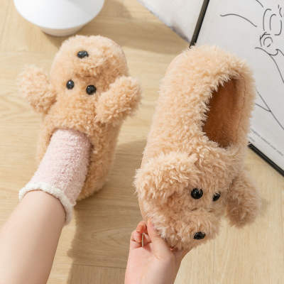 Cixi cotton slippers autumn and winter women's home wool plush indoor home cute warm non-slip winter cotton shoes men