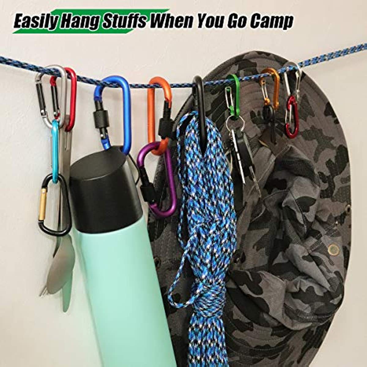 Outdoor Mountaineering Bold No.8 Mountaineering Buckle with Lock Aluminum Alloy D-type Spring Hanging Buckle high quality Water Bottle Buckle