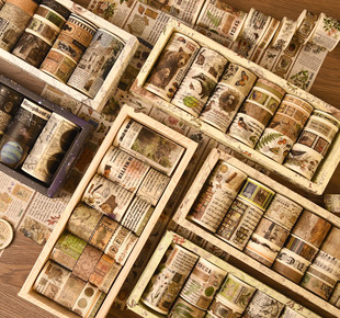 Retro paper tape retro Mark series European DIY Journal tape decorative base sticker tape