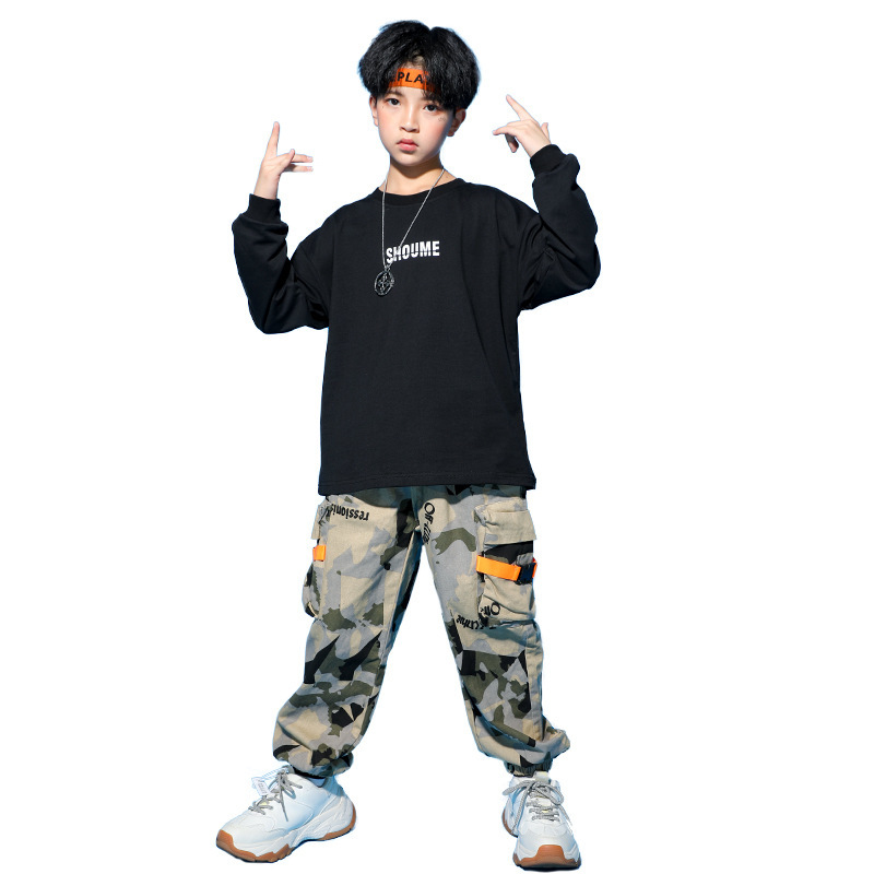 子供の街のダンス服の春秋男の子のヒップホップの出演服の女の子のファッションのショーのファッションのダンスのダンスのダンスの演壇のドラム|undefined