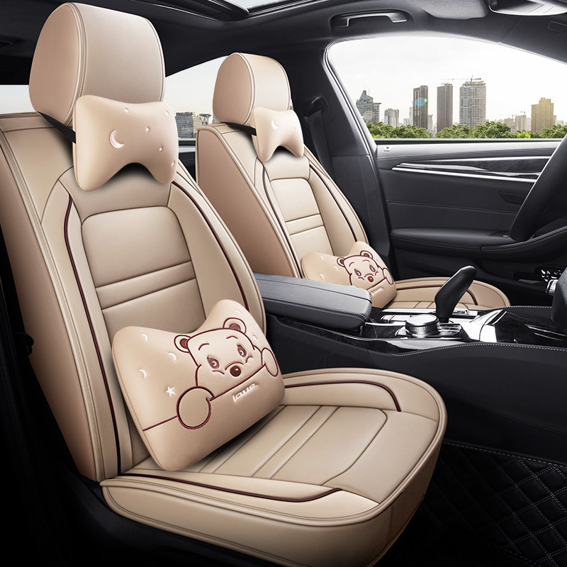 2020 new car seat cushion all-inclusive full leather/leather Ice Silk cartoon four seasons available Taobao Tmall and other generation hair