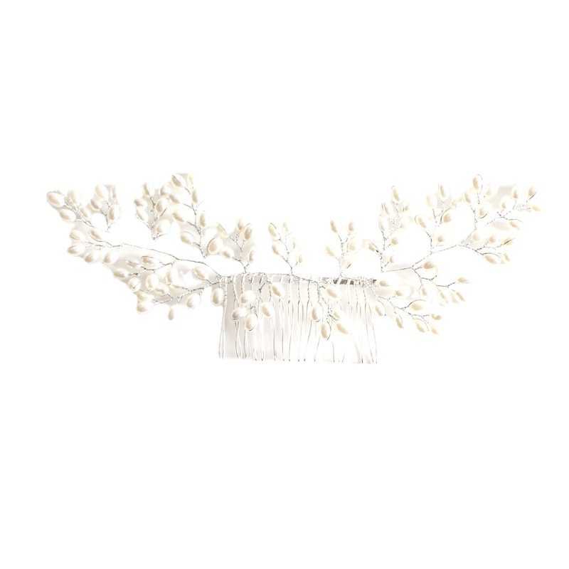 AliExpress European and American bridal hair accessories handmade comb Imitation Pearl Rhinestone hair comb wedding dress accessories wholesale