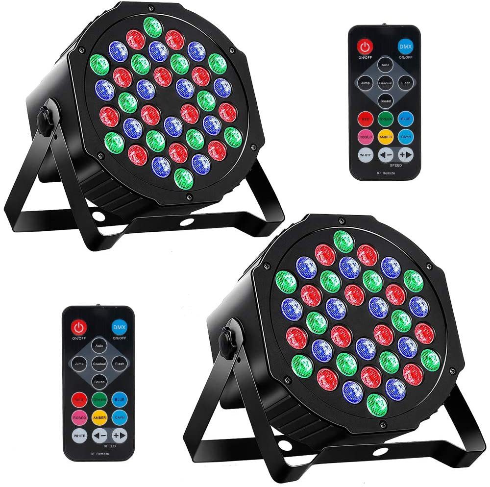 LED mini 36 pieces of dyed light voice control DMX stage light 1W plastic flat light factory outlet