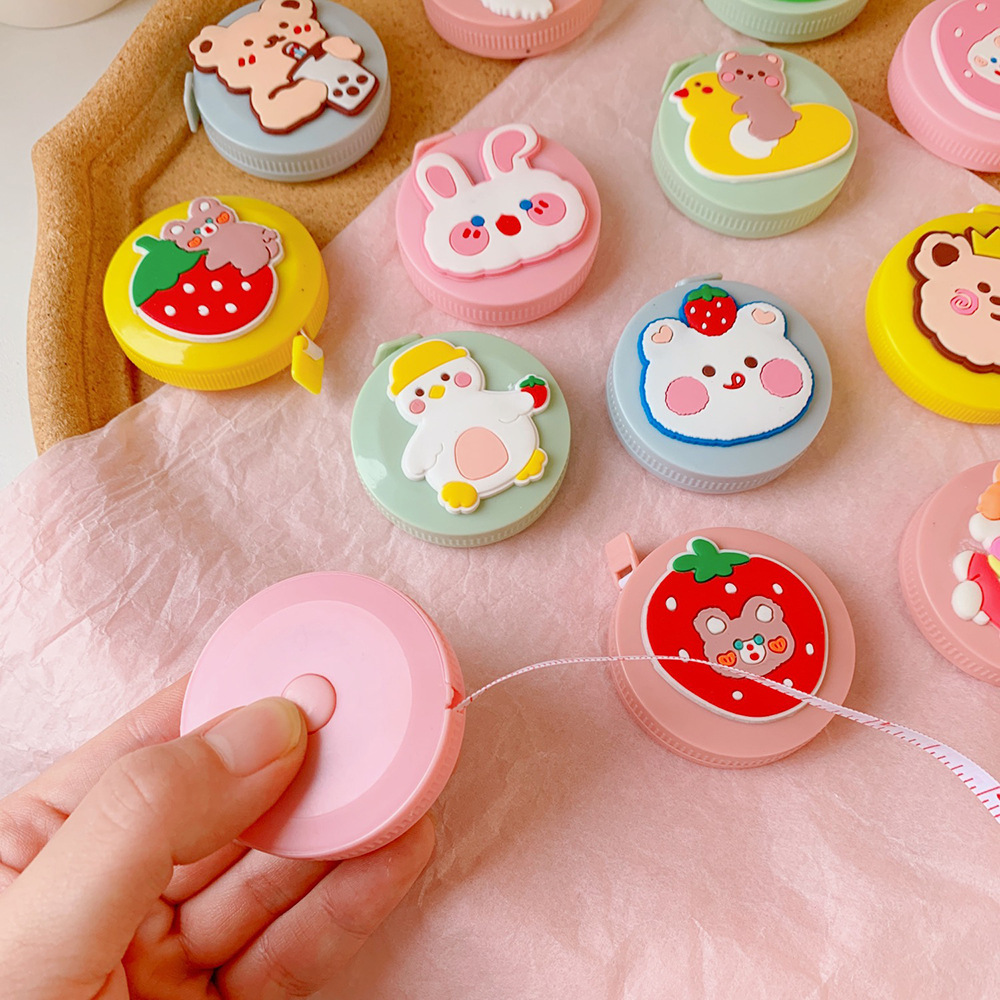 Ins Mini Tape Measure Cartoon Cute Tape Portable Metric Waistline Portable Three-Waistline Height Measuring Clothes Soft Ruler