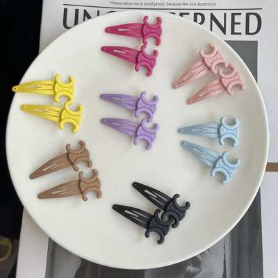 French Retro Metal Arc de Triomphe Macaron BB Clip Back Head Shark Side Bangs Clip Cosmetic Hairpin Wholesale