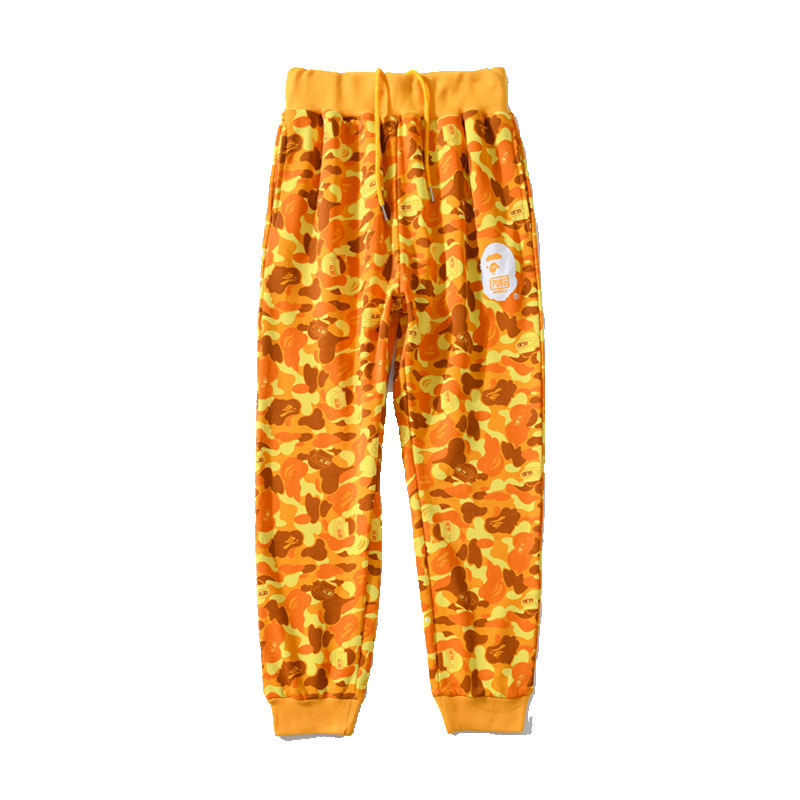 2024 factory wholesale Japanese fashion brand pants orange camouflage toe casual pants 3D digital printed pants