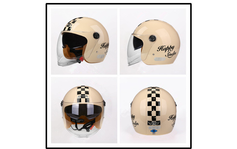 Nová GB Retro dvojitá čočka helma Zimní elektrická motocyklová helma Bateriová autohelma Přilba Four Seasons_voghion.com