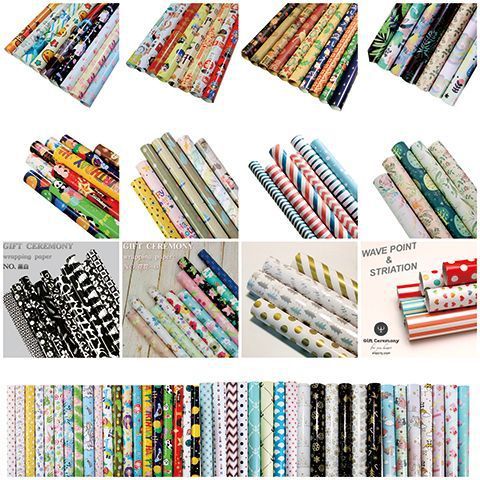 Factory direct gift wrapping paper map animal cartoon cute student bag book paper gift paper