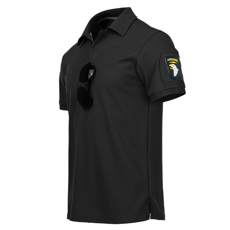 Quick-drying T-shirt Outdoor Tactical Short-sleeved Army Fan Lapel Slim-fit Stretch Summer Commuter T-shirt 511polo Shirt for Men