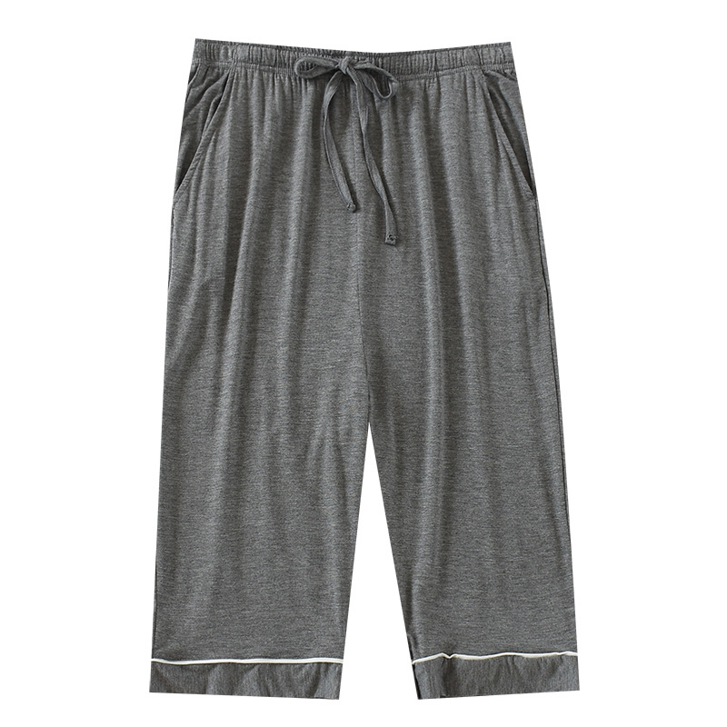 Men's Modal Capri Pants Pajama Pants Summer Large Size Elastic Home Pants Thin Loose Sports Pajama Pants Air Conditioning Pants