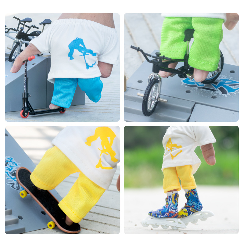 Supply cross-border new fingertip clothing finger clothing finger pants finger skateboard accessories scooter finger bicycle