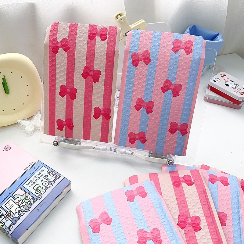 Cute bow bubble bag for Instagram, high-quality gift packaging bag, waterproof and shockproof, pink express packaging bag