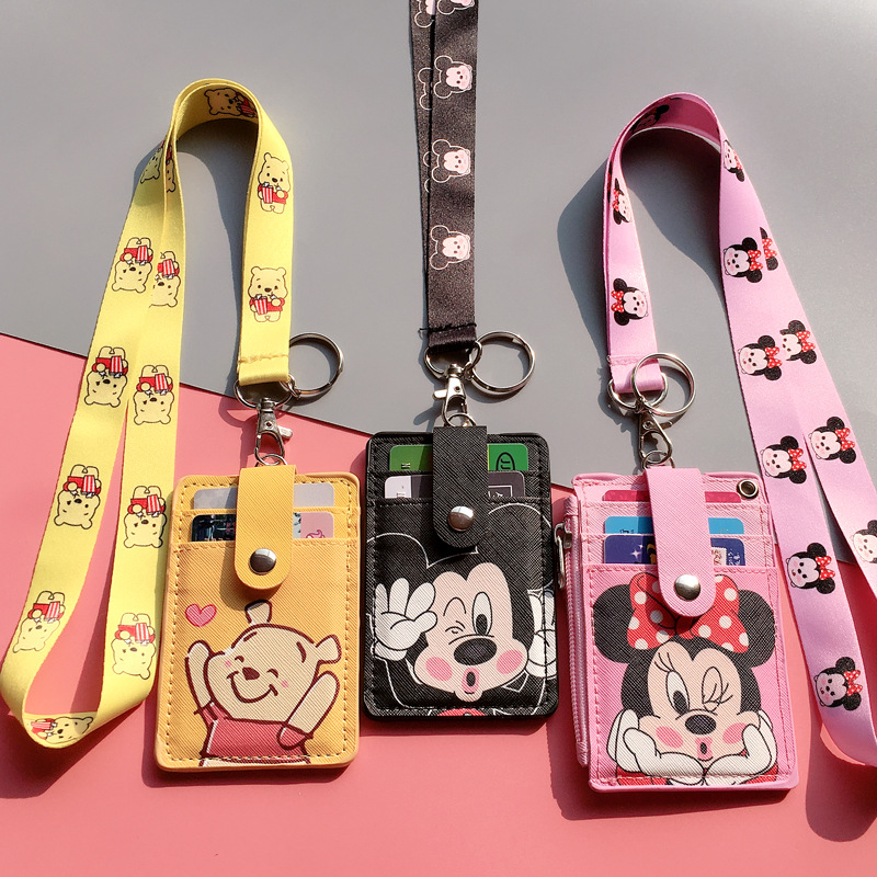 Student Campus Card Hanging Neck Card Case Transparent Window Coin Purse Hanging Rope Card Case Pickup Card Case ID Card Meal Card