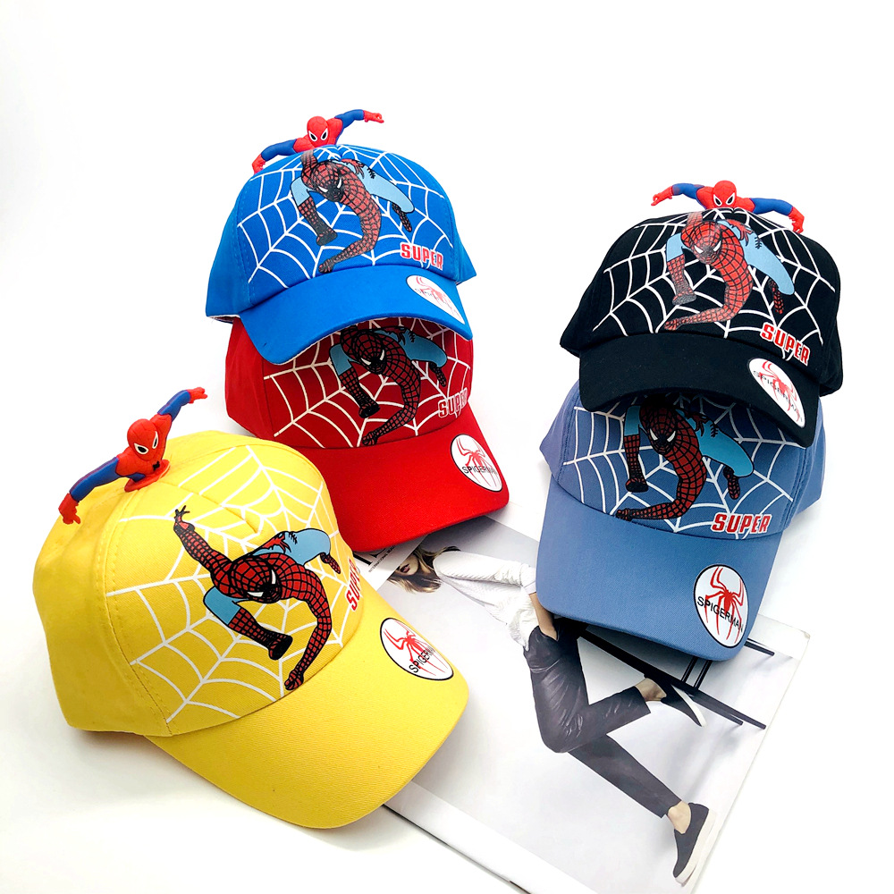 Spring and Autumn New Children's Hat European and American Boys Cartoon Sun Hat Embroidered Cap Spider Children's Baseball Cap