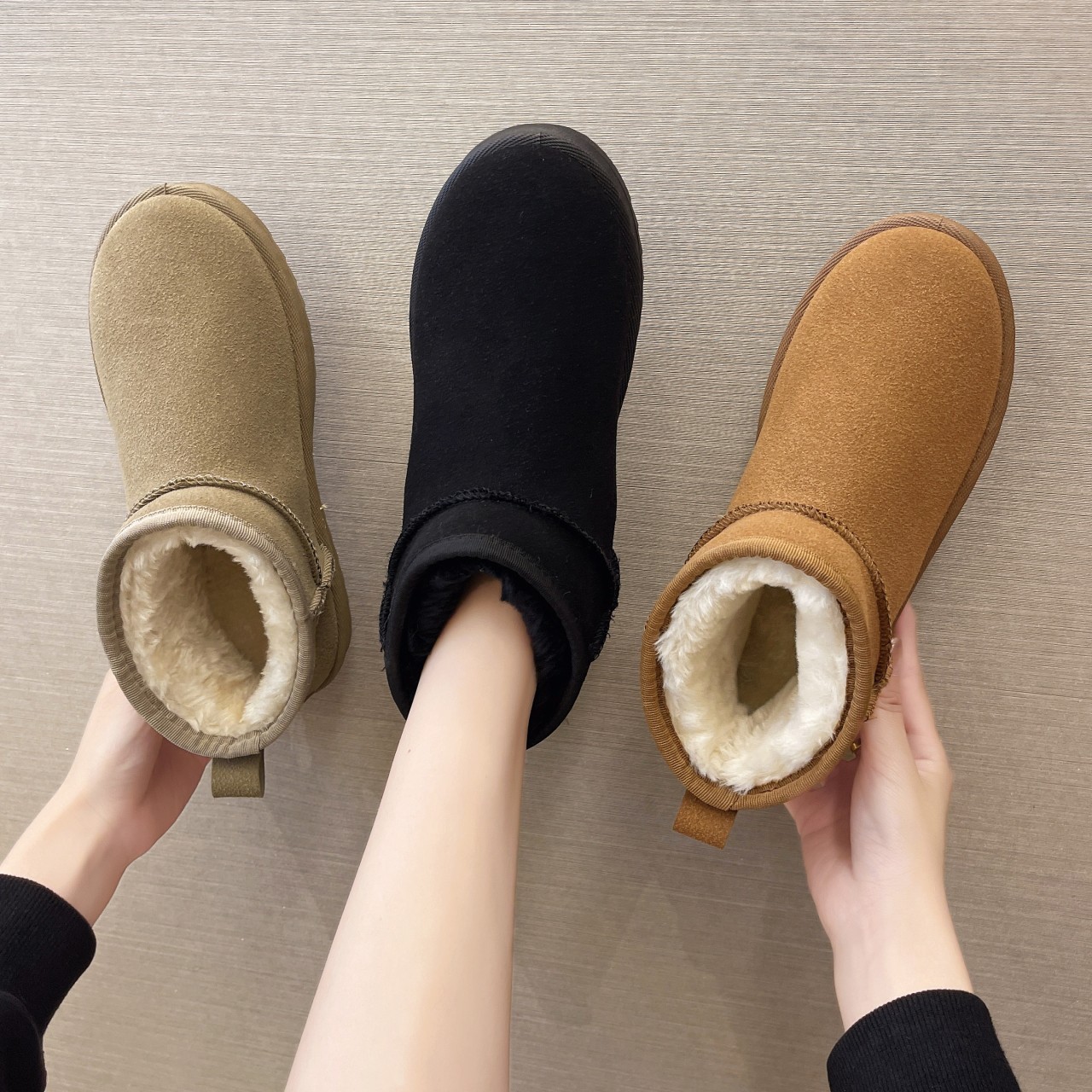 Snow Boots women's short fleece-lined thick warm cotton-padded shoes non-slip winter New shoes female students Korean style women's shoes