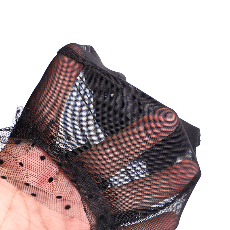 Fashion wedding bridal evening gloves polka dot mesh black lace creative bow gloves in stock