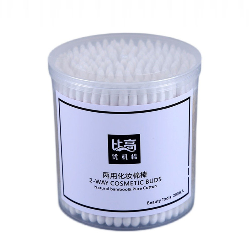 Bigao factory 200 PCs makeup beauty manicure beauty remover cotton swab color pointed spiral ear removal cotton swab stick