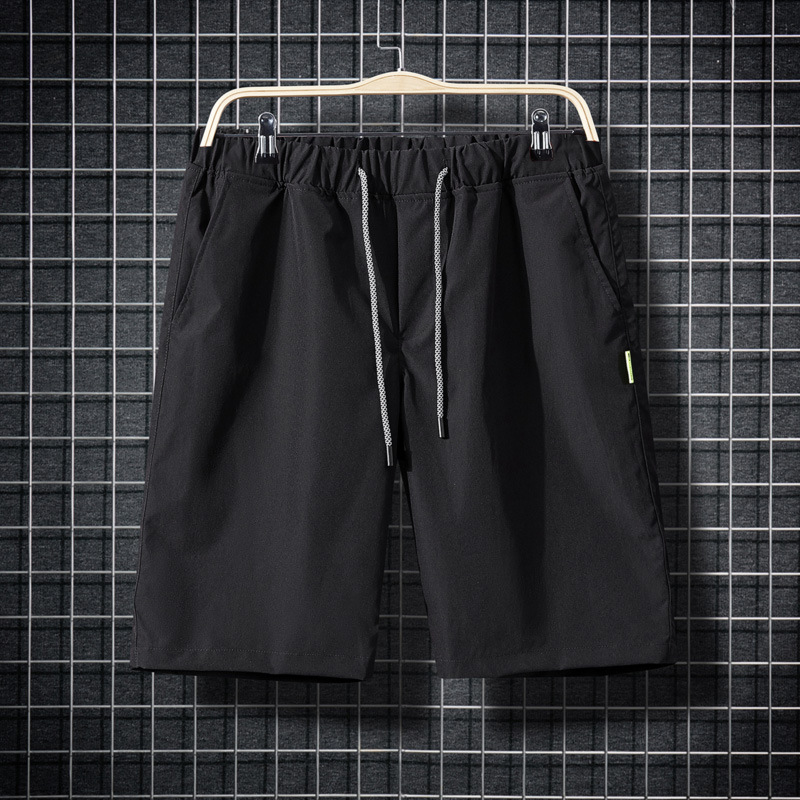 2023 Cross-border Summer Men's Loose Solid Color Five-point Pants Men's Large Size Beach Shorts Men's Casual Sports Five-point Pants