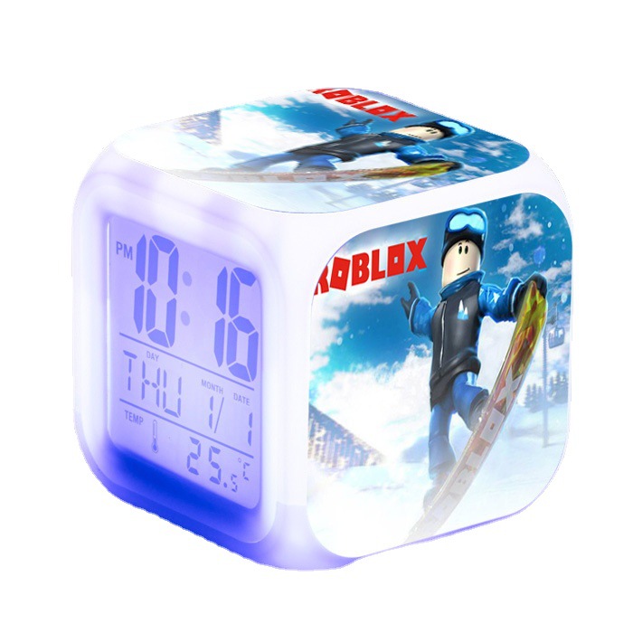 Cross-border foreign trade supply game Roblox colorful alarm clock large screen digital square clock creative multi-function electronic clock
